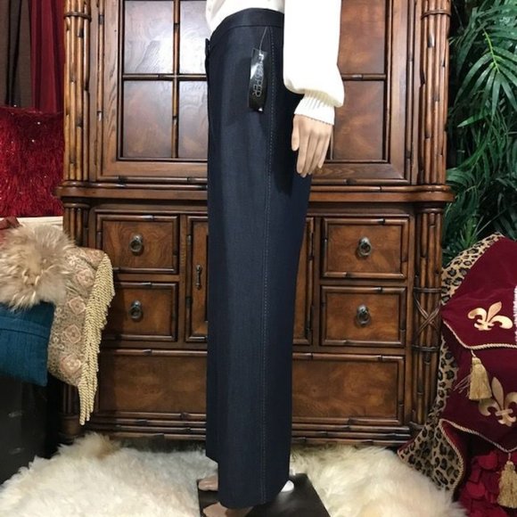 Kasper Carmel Silken Denim Contrast Stitch Pant - Picture 2 of 11